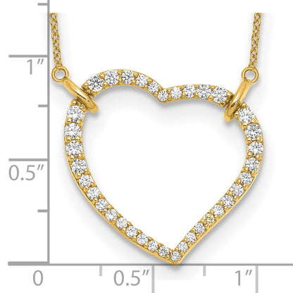 14K Yellow Gold True Origin 3/4 Carat Lab Grown Diamond Vs Def 18 Inch Open Heart Pendant Necklace
