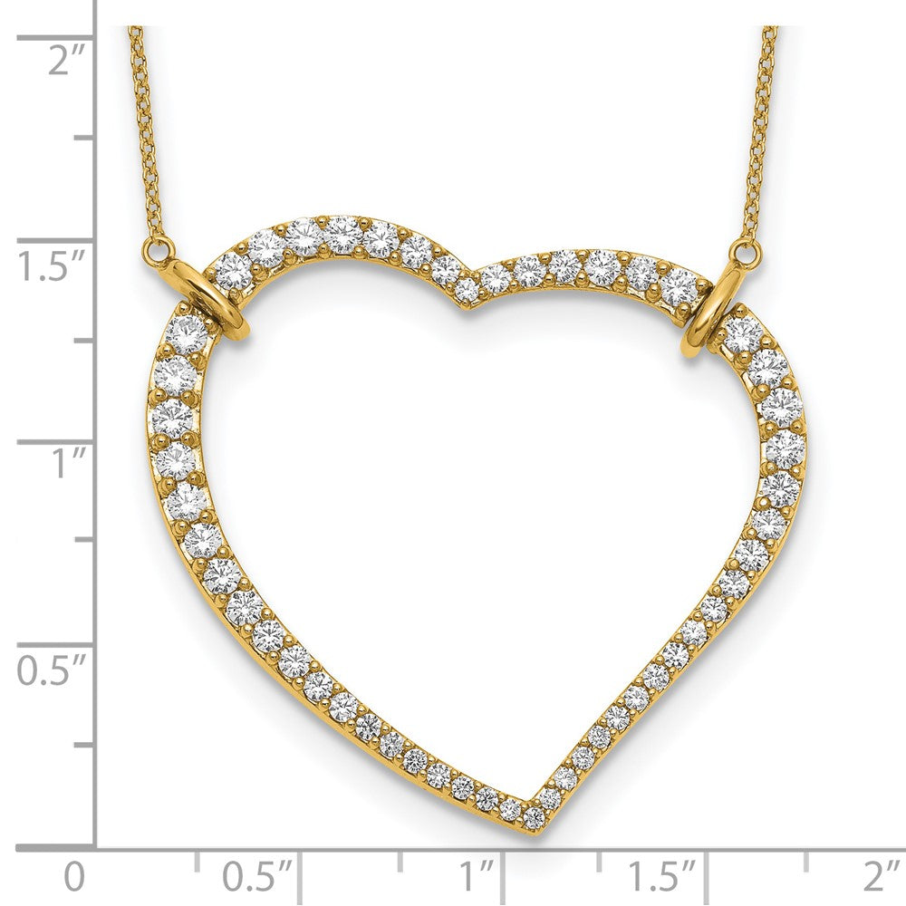 14K Yellow Gold True Origin 1 3/4 Carat Lab Grown Diamond Vs/Si D E F Open Heart 18 Inch Necklace