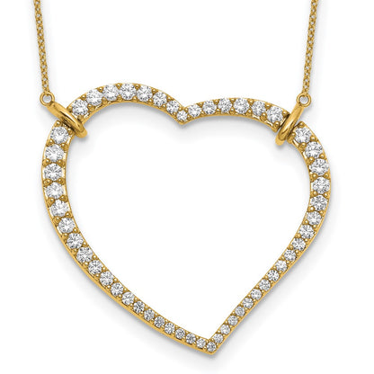 14K Yellow Gold True Origin 1 3/4 Carat Lab Grown Diamond Vs/Si D E F Open Heart 18 Inch Necklace
