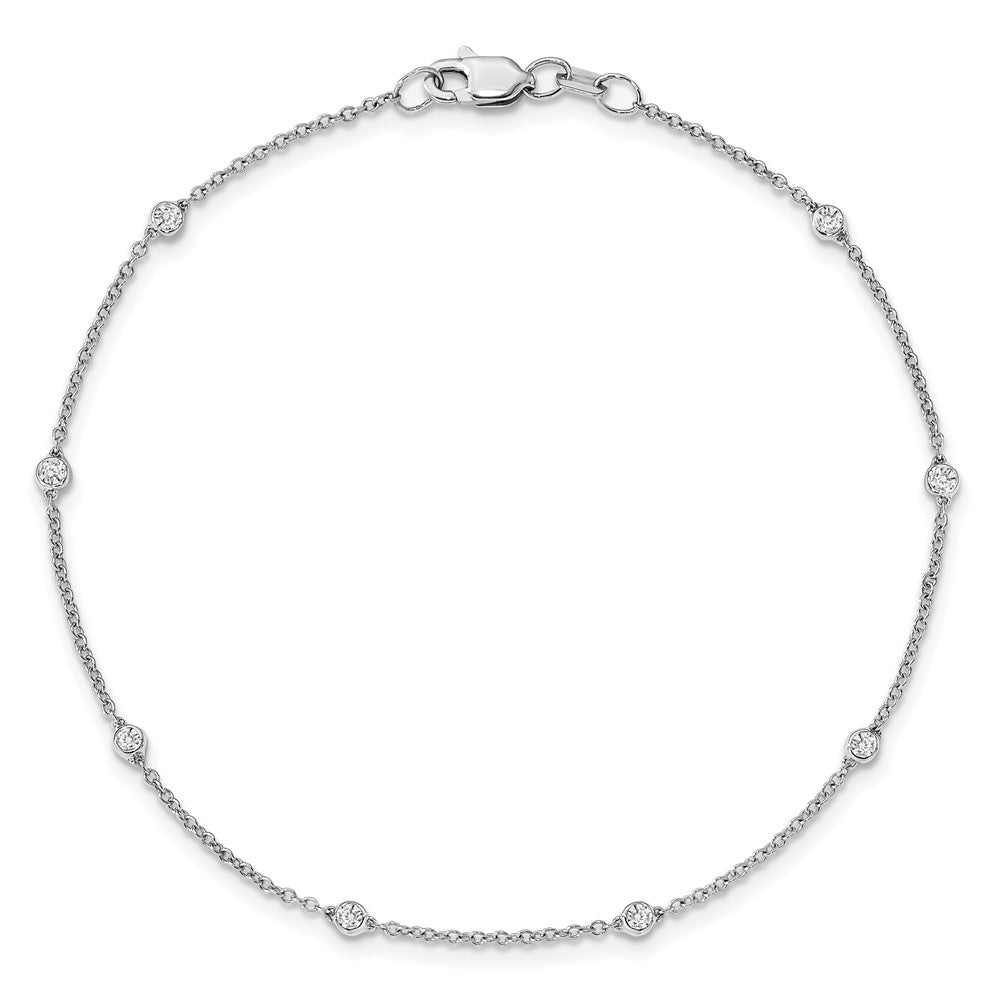 14K White Gold True Origin 1/6 Carat Lab Grown Diamond Vs+ F+ Eight Station 8 Inch Bracelet