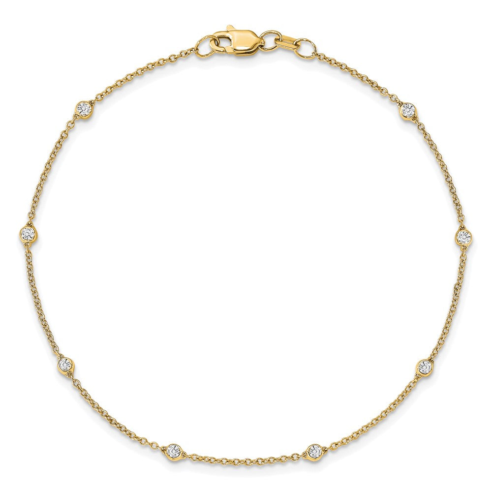 14K Yellow Gold True Origin 1/6 Carat Lab Grown Diamond Vs+ F+ Eight Station 8 Inch Bracelet