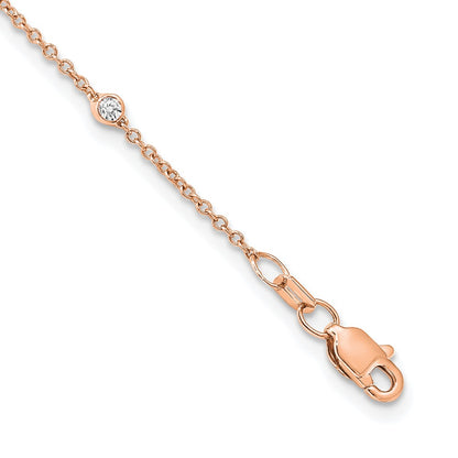 14K Rose Gold True Origin 3/8 Carat Lab Grown Diamond Vs+ F+ Sixteen Station 16 Inch Necklace