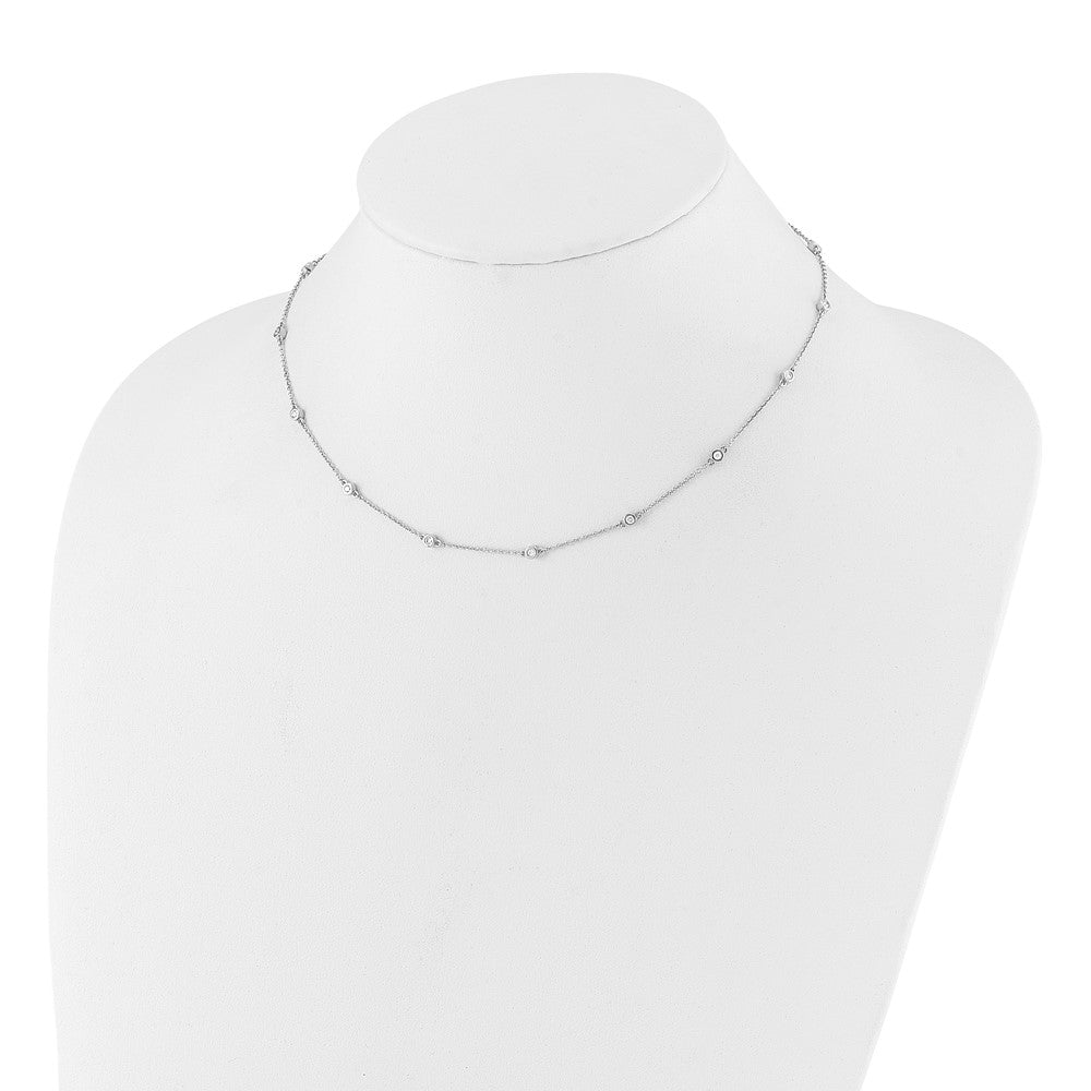 14K White Gold True Origin 3/8 Carat Lab Grown Diamond Vs+ F+ Sixteen Station 16 Inch Necklace