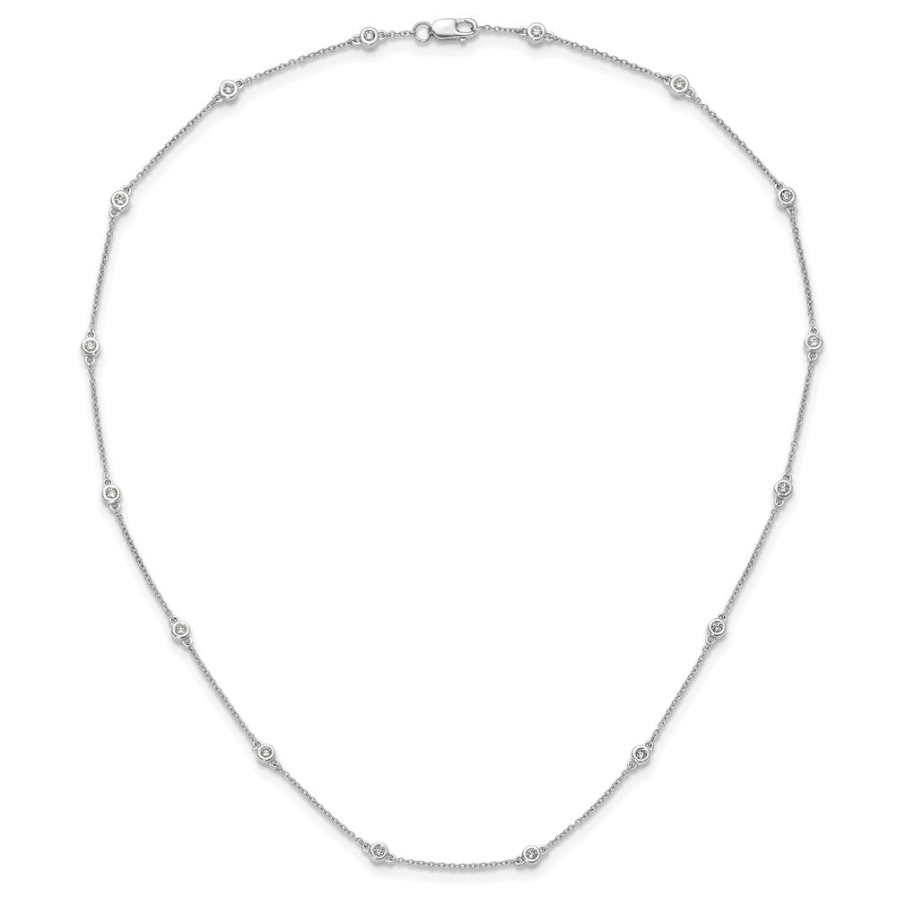 14K White Gold True Origin 3/8 Carat Lab Grown Diamond Vs+ F+ Sixteen Station 16 Inch Necklace