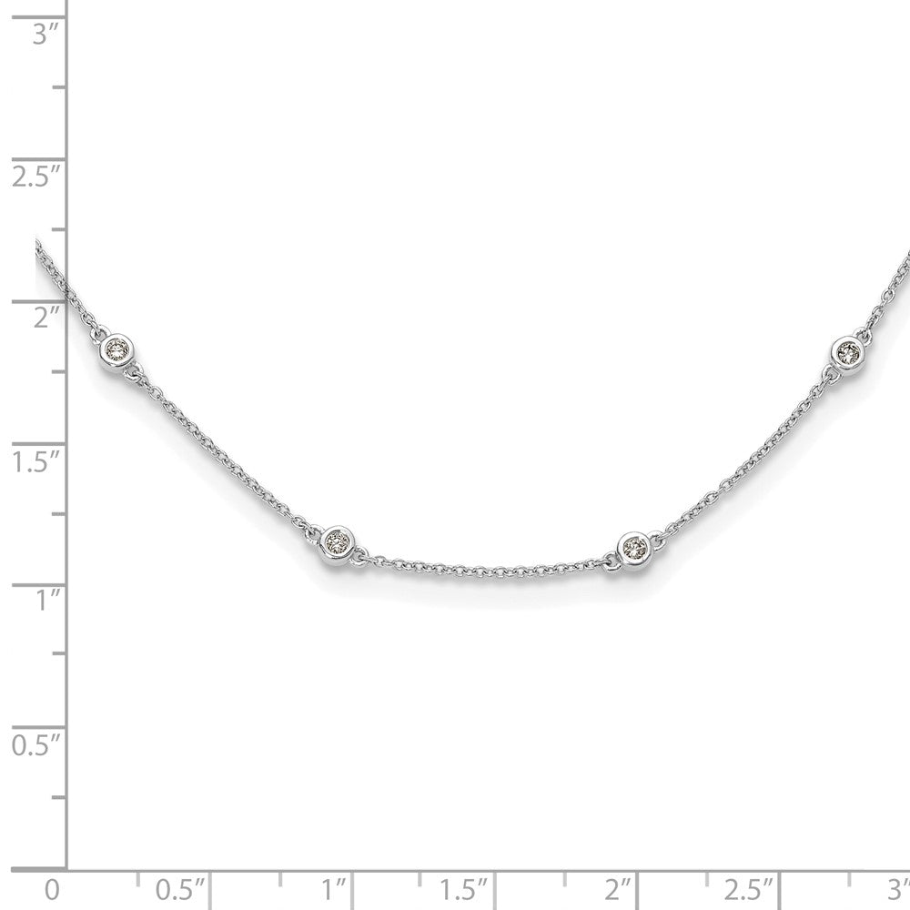 14K White Gold True Origin 3/8 Carat Lab Grown Diamond Vs+ F+ Sixteen Station 16 Inch Necklace