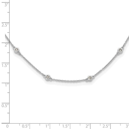 14K White Gold True Origin 3/8 Carat Lab Grown Diamond Vs+ F+ Sixteen Station 16 Inch Necklace