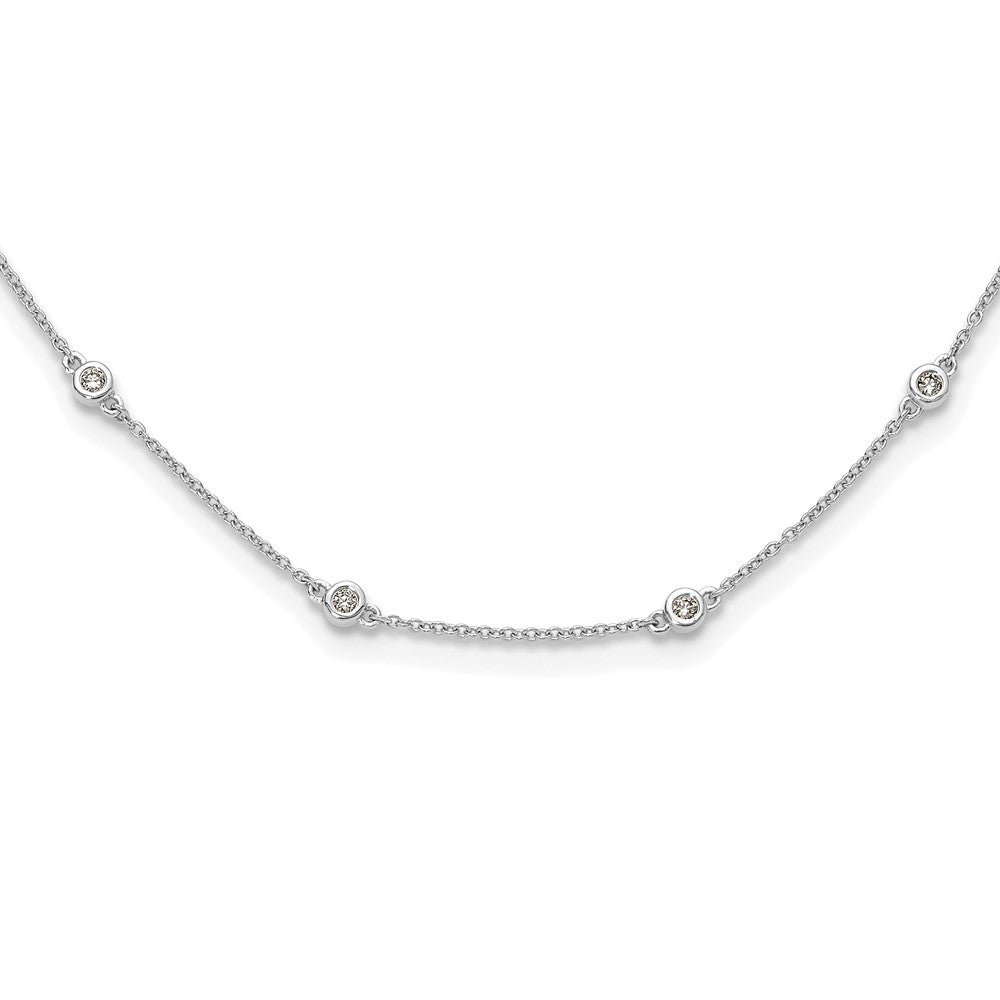 14K White Gold True Origin 3/8 Carat Lab Grown Diamond Vs+ F+ Sixteen Station 16 Inch Necklace