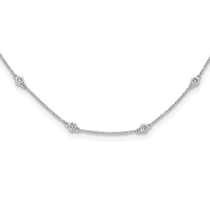 14K White Gold True Origin 3/8 Carat Lab Grown Diamond Vs+ F+ Sixteen Station 16 Inch Necklace