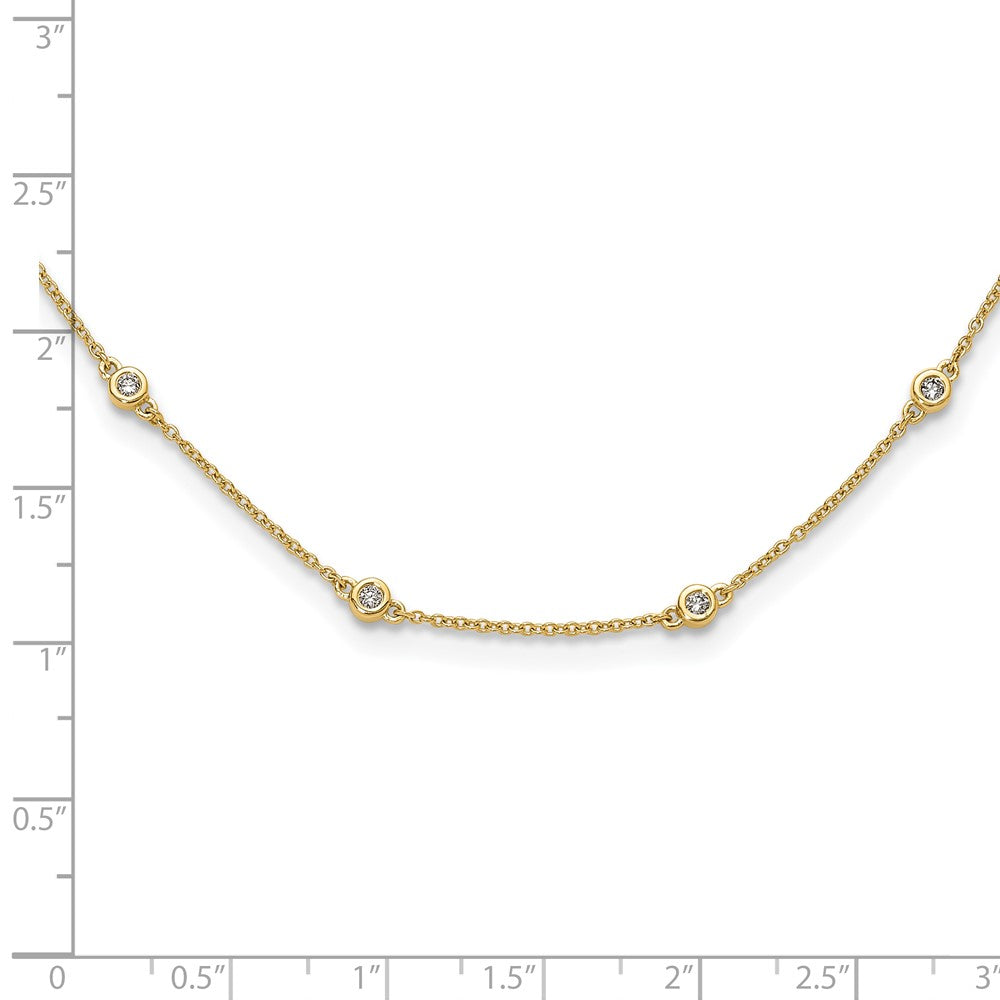 14K Yellow Gold True Origin 3/8 Carat Lab Grown Diamond Vs+ F+ Sixteen Station 16 Inch Necklace