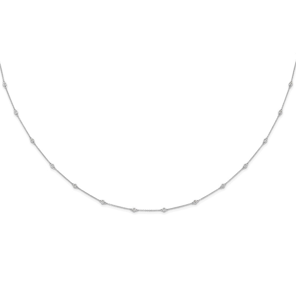 14K White Gold True Origin 1/2 Carat Lab Grown Diamond Vs+ F+ Eighteen Station 18 Inch Necklace