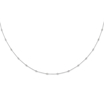 14K White Gold True Origin 1/2 Carat Lab Grown Diamond Vs+ F+ Eighteen Station 18 Inch Necklace