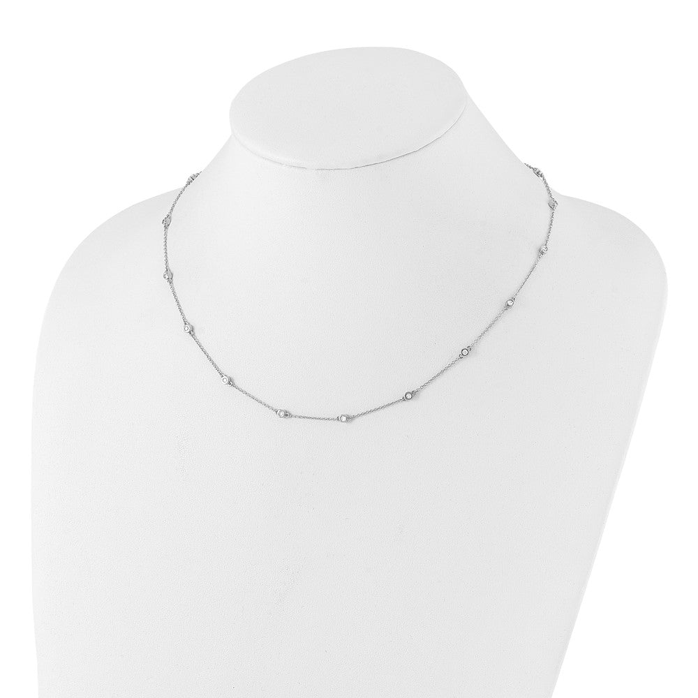 14K White Gold True Origin 1/2 Carat Lab Grown Diamond Vs+ F+ Eighteen Station 18 Inch Necklace