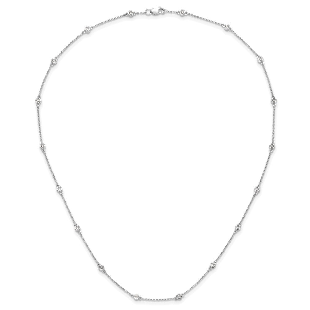 14K White Gold True Origin 1/2 Carat Lab Grown Diamond Vs+ F+ Eighteen Station 18 Inch Necklace