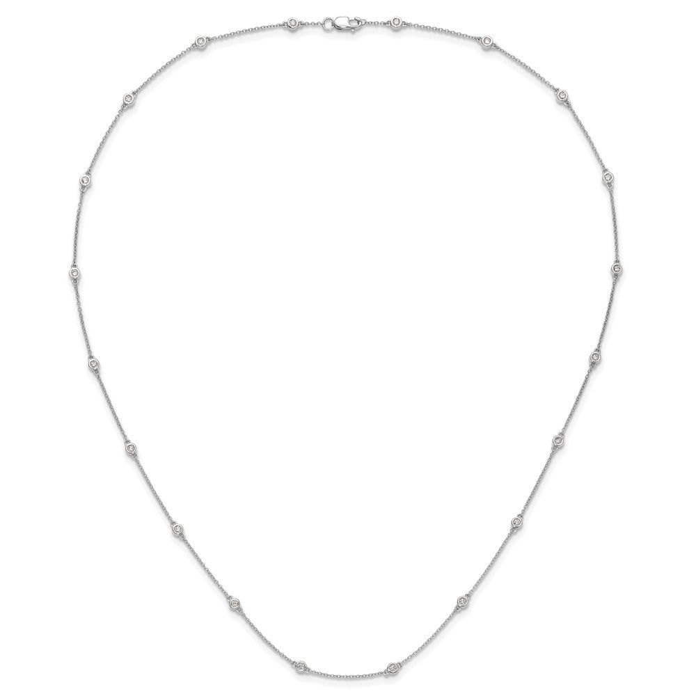 14K White Gold True Origin 1/2 Carat Lab Grown Diamond Vs+ F+ Twenty Station 20 Inch Necklace