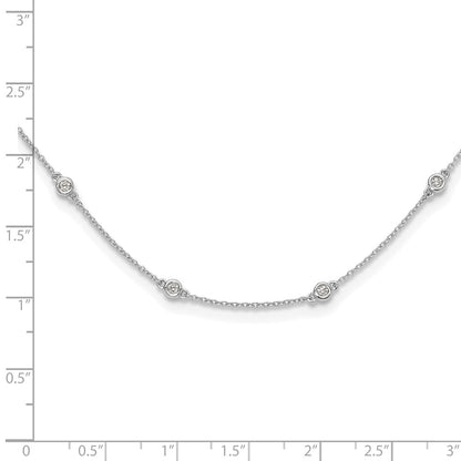 14K White Gold True Origin 1/2 Carat Lab Grown Diamond Vs+ F+ Twenty Station 20 Inch Necklace