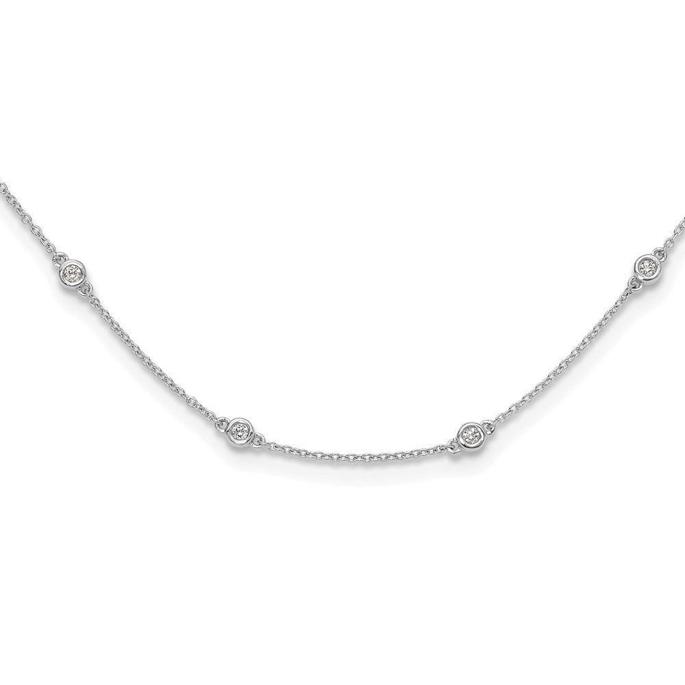 14K White Gold True Origin 1/2 Carat Lab Grown Diamond Vs+ F+ Twenty Station 20 Inch Necklace