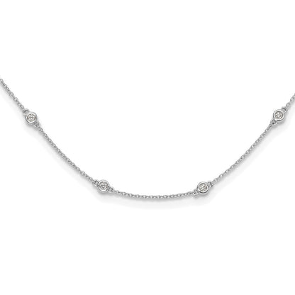 14K White Gold True Origin 1/2 Carat Lab Grown Diamond Vs+ F+ Twenty Station 20 Inch Necklace