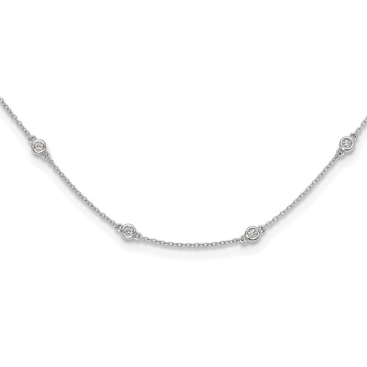 14K White Gold True Origin 1/2 Carat Lab Grown Diamond Vs+ F+ Twenty Station 20 Inch Necklace