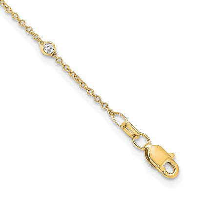 14K Yellow Gold True Origin 1/2 Carat Lab Grown Diamond Vs+ F+ Twenty Station 20 Inch Necklace