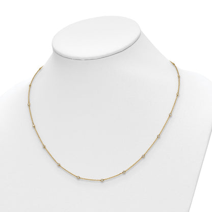 14K Yellow Gold True Origin 1/2 Carat Lab Grown Diamond Vs+ F+ Twenty Station 20 Inch Necklace