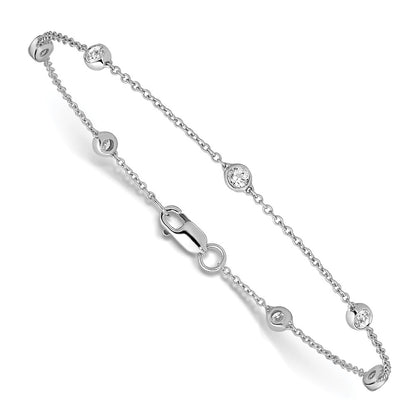 14K White Gold True Origin 1/2 Carat Lab Grown Diamond Vs+ F+ Eight Station 8 Inch Bracelet