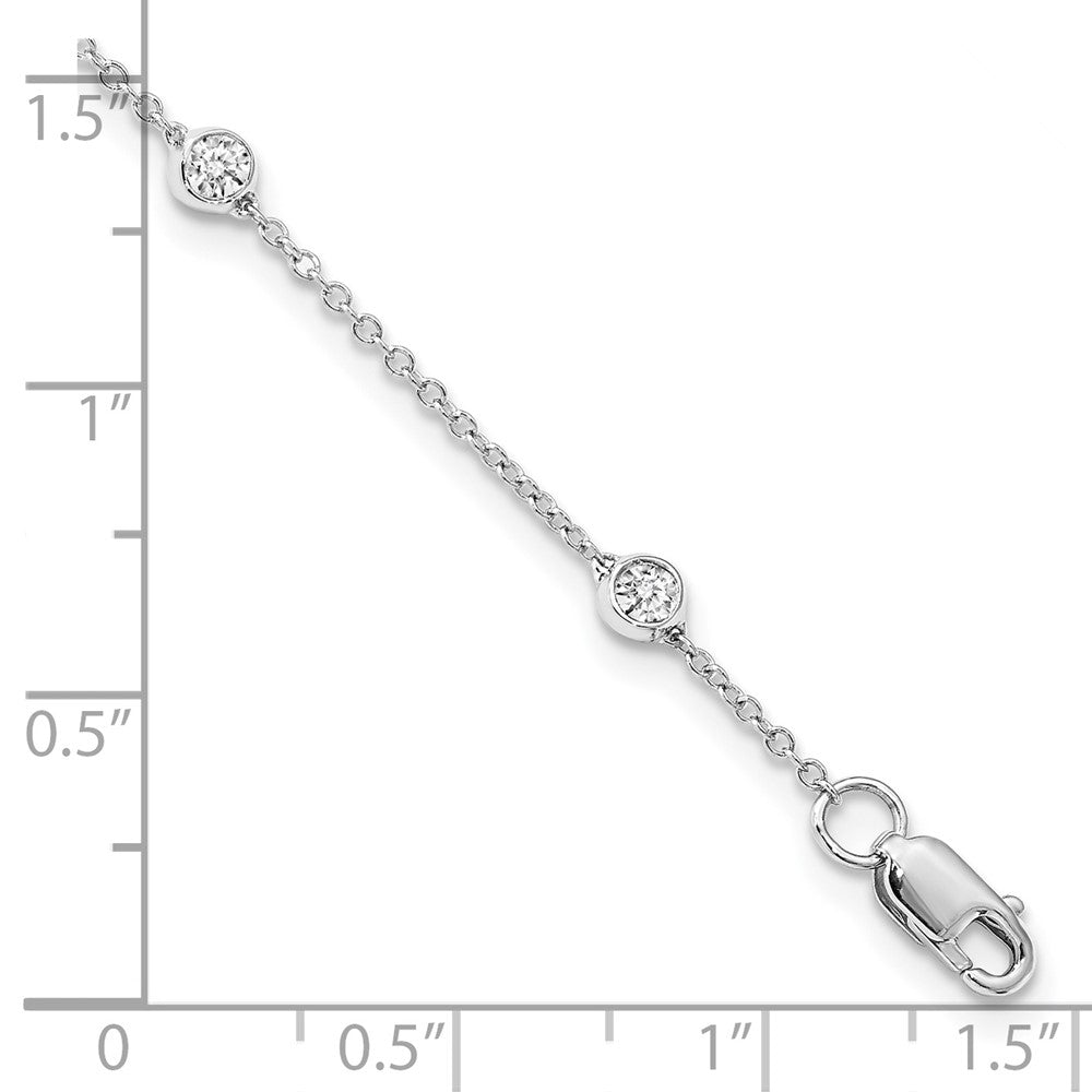 14K White Gold True Origin 1/2 Carat Lab Grown Diamond Vs+ F+ Eight Station 8 Inch Bracelet