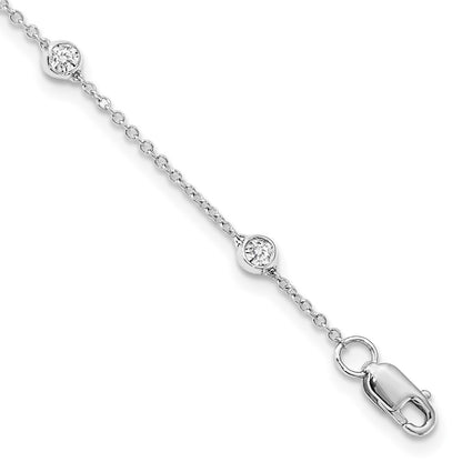 14K White Gold True Origin 1/2 Carat Lab Grown Diamond Vs+ F+ Eight Station 8 Inch Bracelet