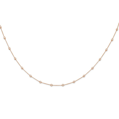 14K Rose Gold True Origin 1 Carat Lab Grown Diamond Vs+ F+ Sixteen Station 16 Inch Necklace