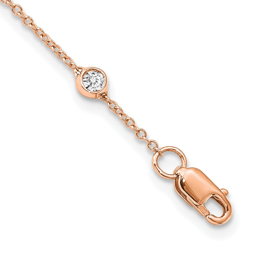 14K Rose Gold True Origin 1 1/6 Carat Lab Grown Diamond Vs+ F+ Eighteen Station 18 Inch Necklace