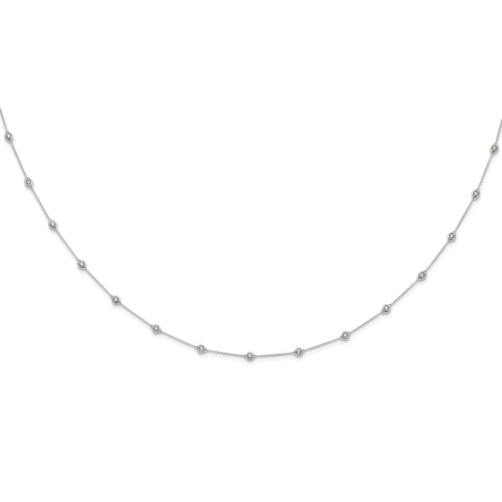 14K White Gold True Origin 1 1/6 Carat Lab Grown Diamond Vs+ F+ Eighteen Station 18 Inch Necklace