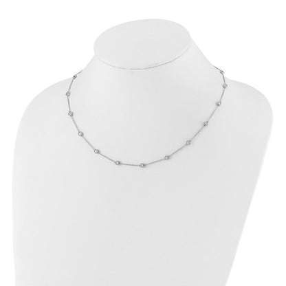 14K White Gold True Origin 1 1/6 Carat Lab Grown Diamond Vs+ F+ Eighteen Station 18 Inch Necklace