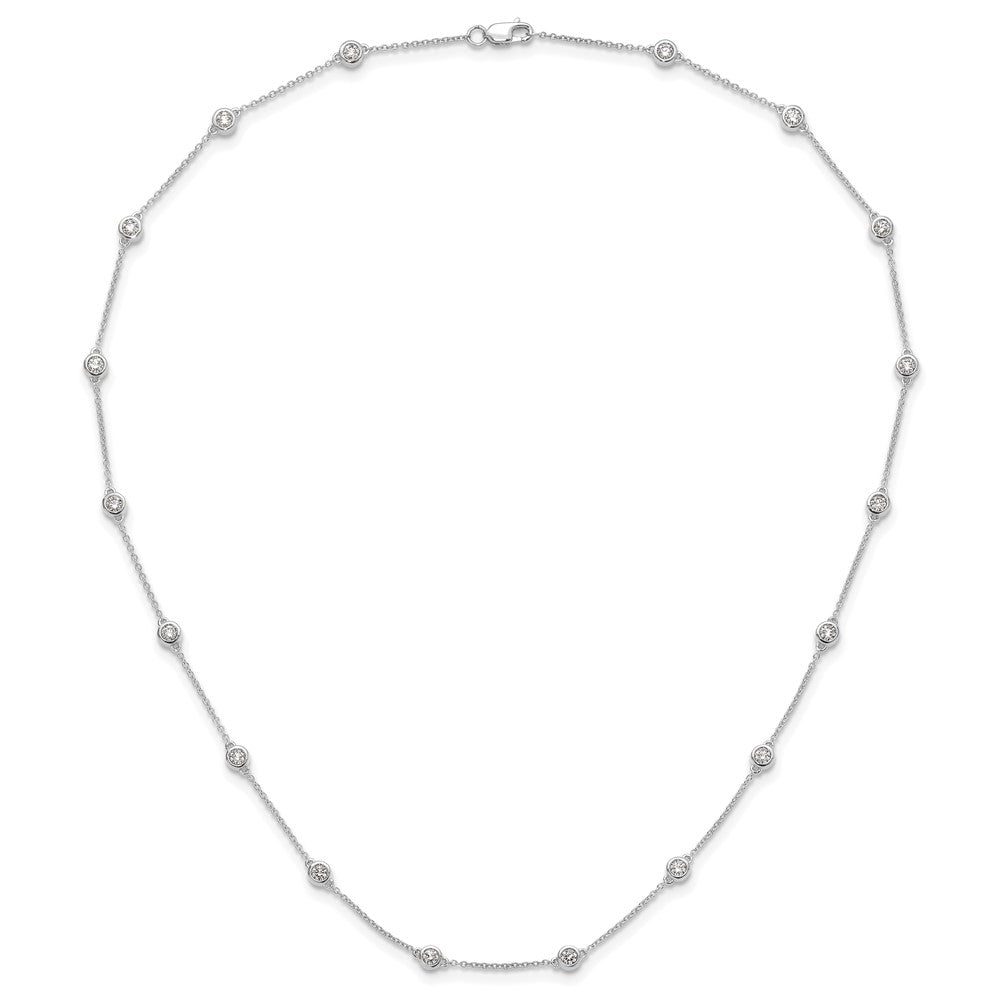 14K White Gold True Origin 1 1/6 Carat Lab Grown Diamond Vs+ F+ Eighteen Station 18 Inch Necklace