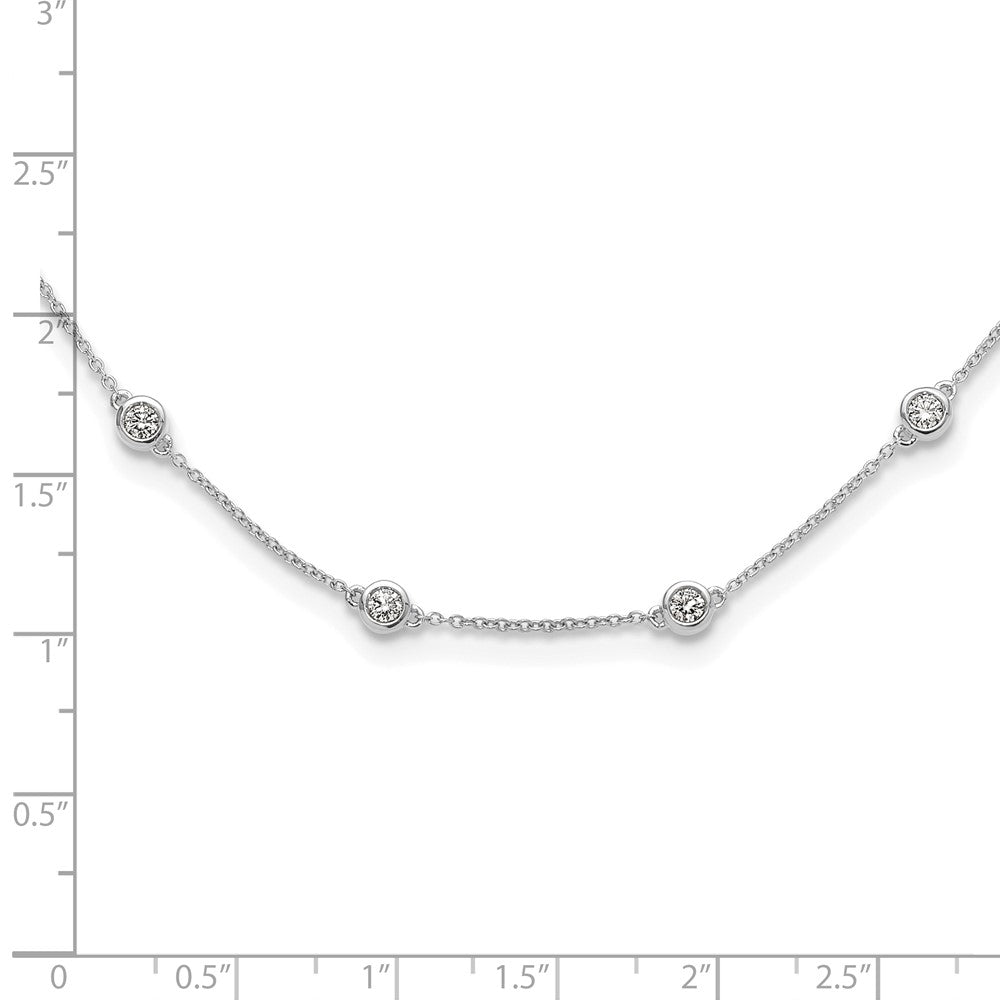 14K White Gold True Origin 1 1/6 Carat Lab Grown Diamond Vs+ F+ Eighteen Station 18 Inch Necklace