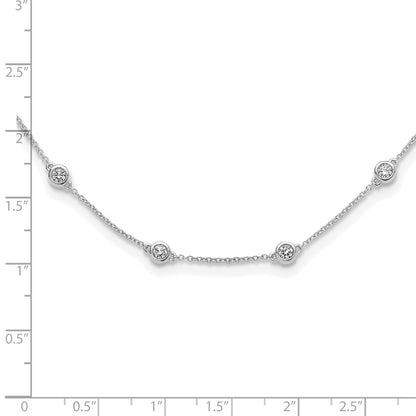14K White Gold True Origin 1 1/6 Carat Lab Grown Diamond Vs+ F+ Eighteen Station 18 Inch Necklace