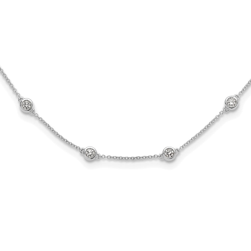 14K White Gold True Origin 1 1/6 Carat Lab Grown Diamond Vs+ F+ Eighteen Station 18 Inch Necklace