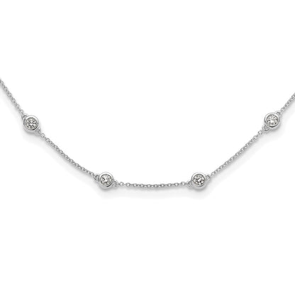14K White Gold True Origin 1 1/6 Carat Lab Grown Diamond Vs+ F+ Eighteen Station 18 Inch Necklace