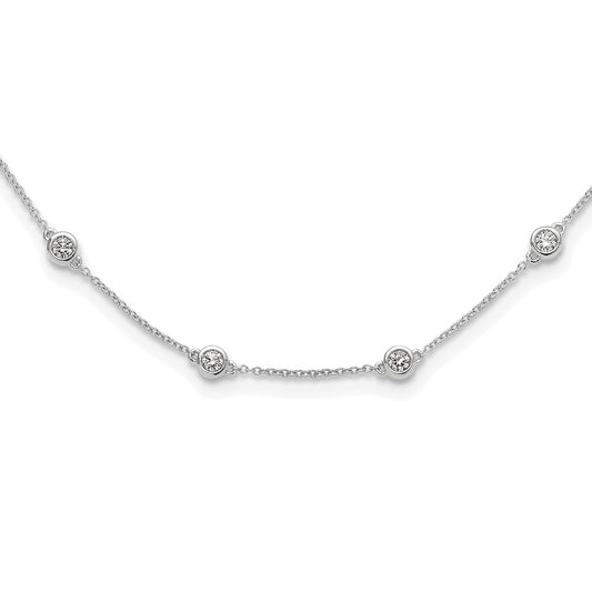 14K White Gold True Origin 1 1/6 Carat Lab Grown Diamond Vs+ F+ Eighteen Station 18 Inch Necklace