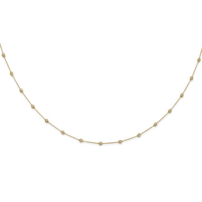 14K Yellow Gold True Origin 1 1/6 Carat Lab Grown Diamond Vs+ F+ Eighteen Station 18 Inch Necklace