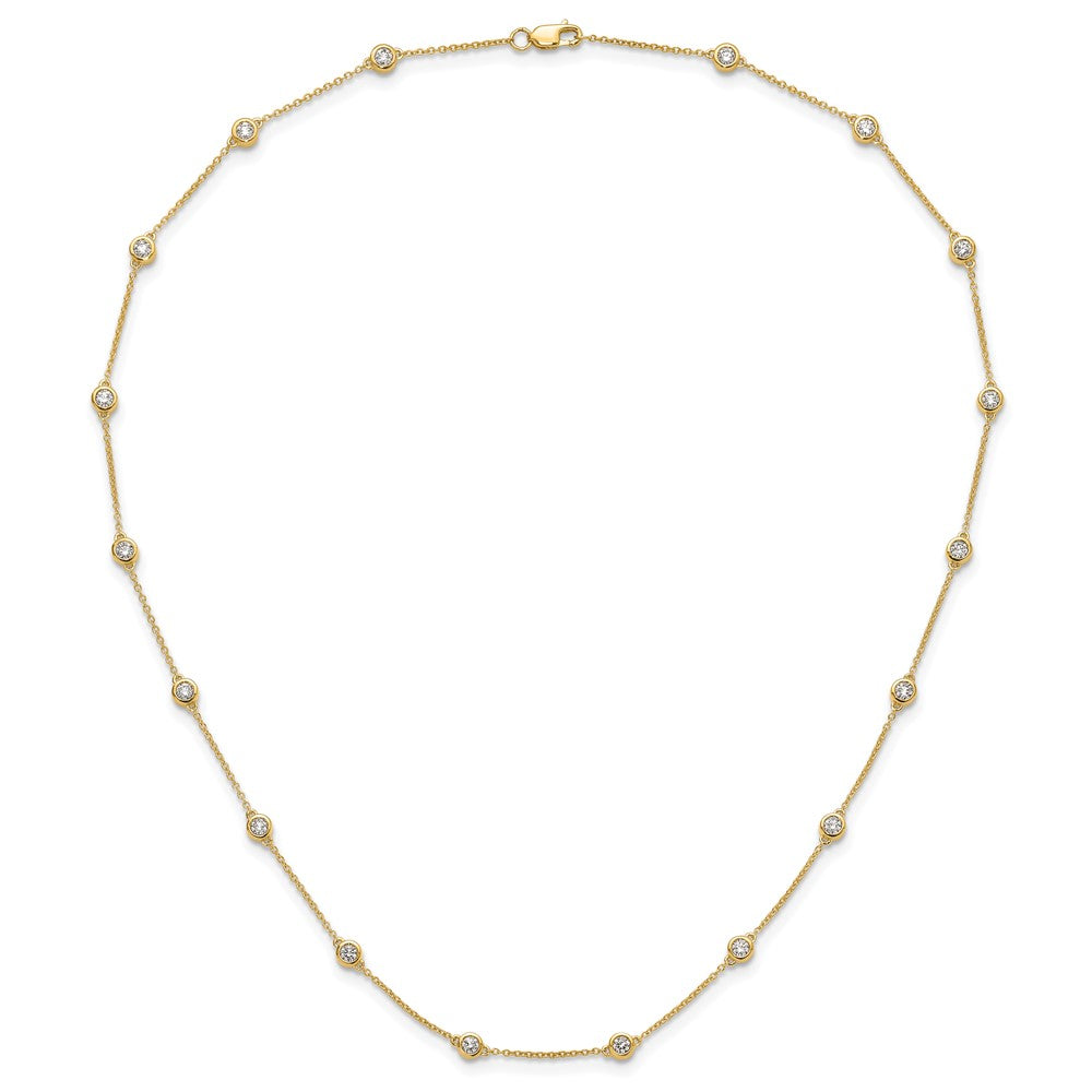 14K Yellow Gold True Origin 1 1/6 Carat Lab Grown Diamond Vs+ F+ Eighteen Station 18 Inch Necklace