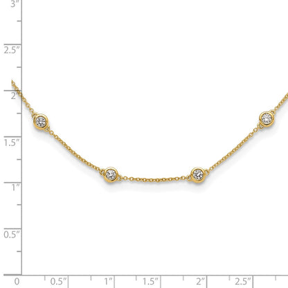 14K Yellow Gold True Origin 1 1/6 Carat Lab Grown Diamond Vs+ F+ Eighteen Station 18 Inch Necklace