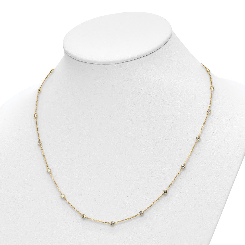 14K Yellow Gold True Origin 1 1/3 Carat Lab Grown Diamond Vs+ F+ Twenty Station 20 Inch Necklace