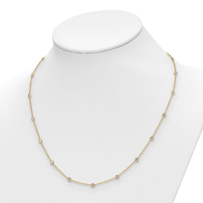 14K Yellow Gold True Origin 1 1/3 Carat Lab Grown Diamond Vs+ F+ Twenty Station 20 Inch Necklace