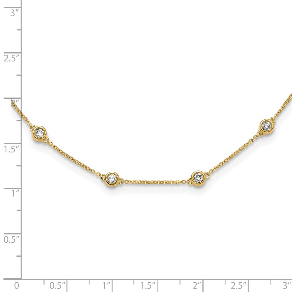 14K Yellow Gold True Origin 1 1/3 Carat Lab Grown Diamond Vs+ F+ Twenty Station 20 Inch Necklace