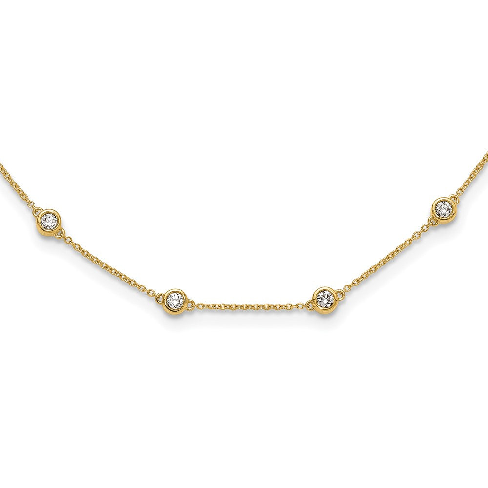 14K Yellow Gold True Origin 1 1/3 Carat Lab Grown Diamond Vs+ F+ Twenty Station 20 Inch Necklace