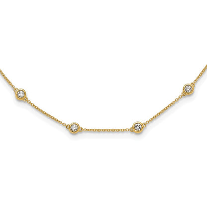 14K Yellow Gold True Origin 1 1/3 Carat Lab Grown Diamond Vs+ F+ Twenty Station 20 Inch Necklace