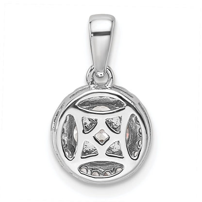 14k White Gold 1/2 Ct. Lab Grown Diamond VS/SI+ G+ Round and Marquise Halo Pendant