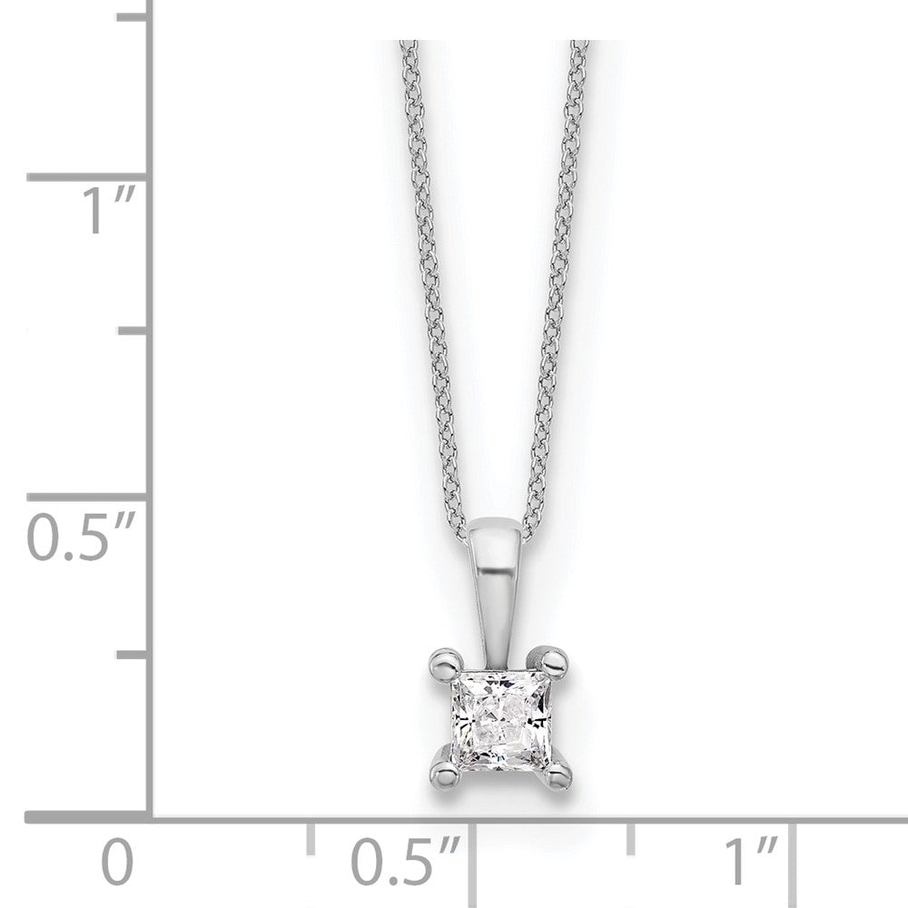 14k White Gold 1/2 Ct. Lab Grown Diamond VS/SI+ G+ 18 inch 4 Prong Pendant Necklace