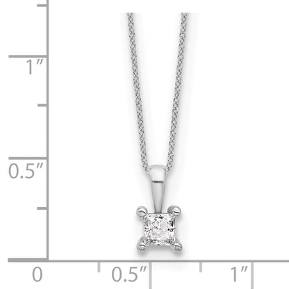 14k White Gold 1/2 Ct. Lab Grown Diamond VS/SI+ G+ 18 inch 4 Prong Pendant Necklace