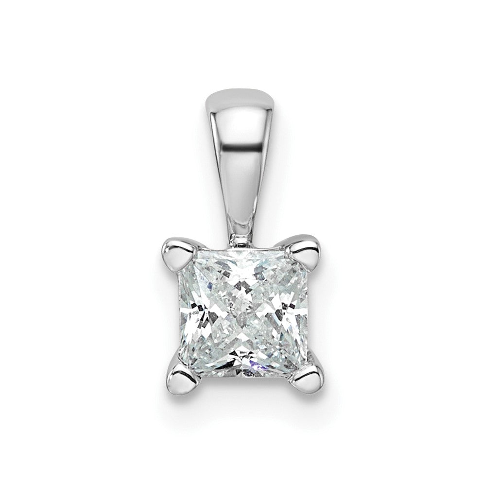 14k White Gold 1/2 Ct. Lab Grown Diamond VS/SI+ G+ 18 inch 4 Prong Pendant Necklace