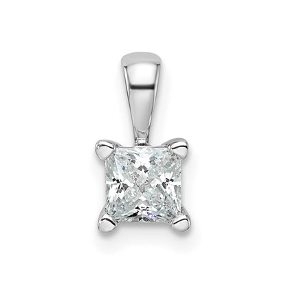14k White Gold 1/2 Ct. Lab Grown Diamond VS/SI+ G+ 18 inch 4 Prong Pendant Necklace